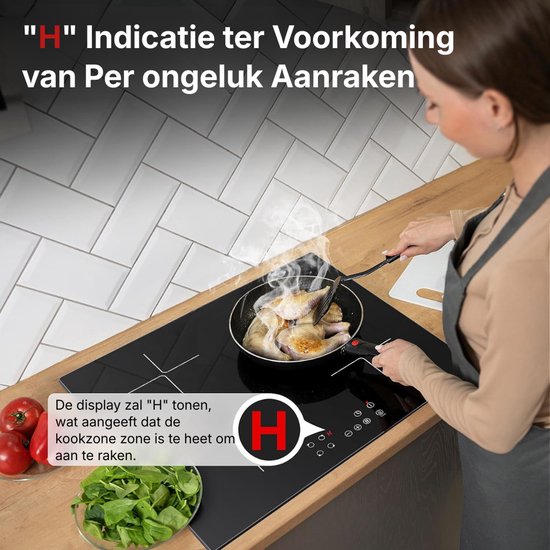 Quvo® Inductie Kookplaat Inbouw - Inductie Kookplaat Vrijstaand - Elektrische Kookplaat - Zwart - 52cm x 59cm x 6cm