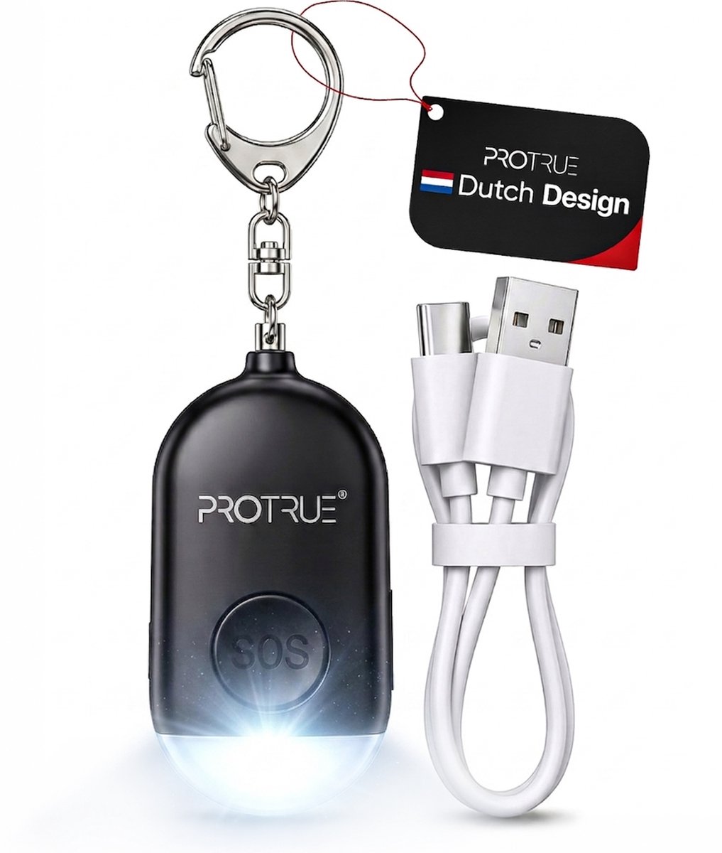 Persoonlijk Alarm - Sleutelhanger Veiligheidsalarm 130dB - USB Oplaadbaar Zakalarm - Anti Wolf Fluitje - Pepperspray - Zelfverdediging Producten