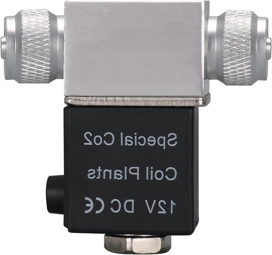 12V Solenoïde Ventiel voor CO2 Systeem in Aquariums - Elektrische Magnetische Regelaar voor Planten en Algen Groei, Eenvoudig te Installeren, Dubbel Hoofd
