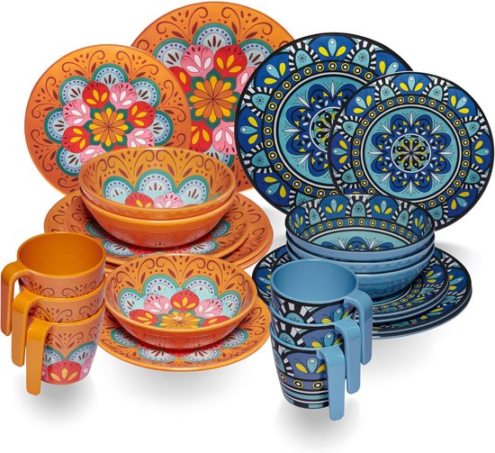 Melamine mokken - Drinkbekers set - Kamperen en outdoor - Keramische look - 350 ml set - Toscane pastel — afbeelding 5
