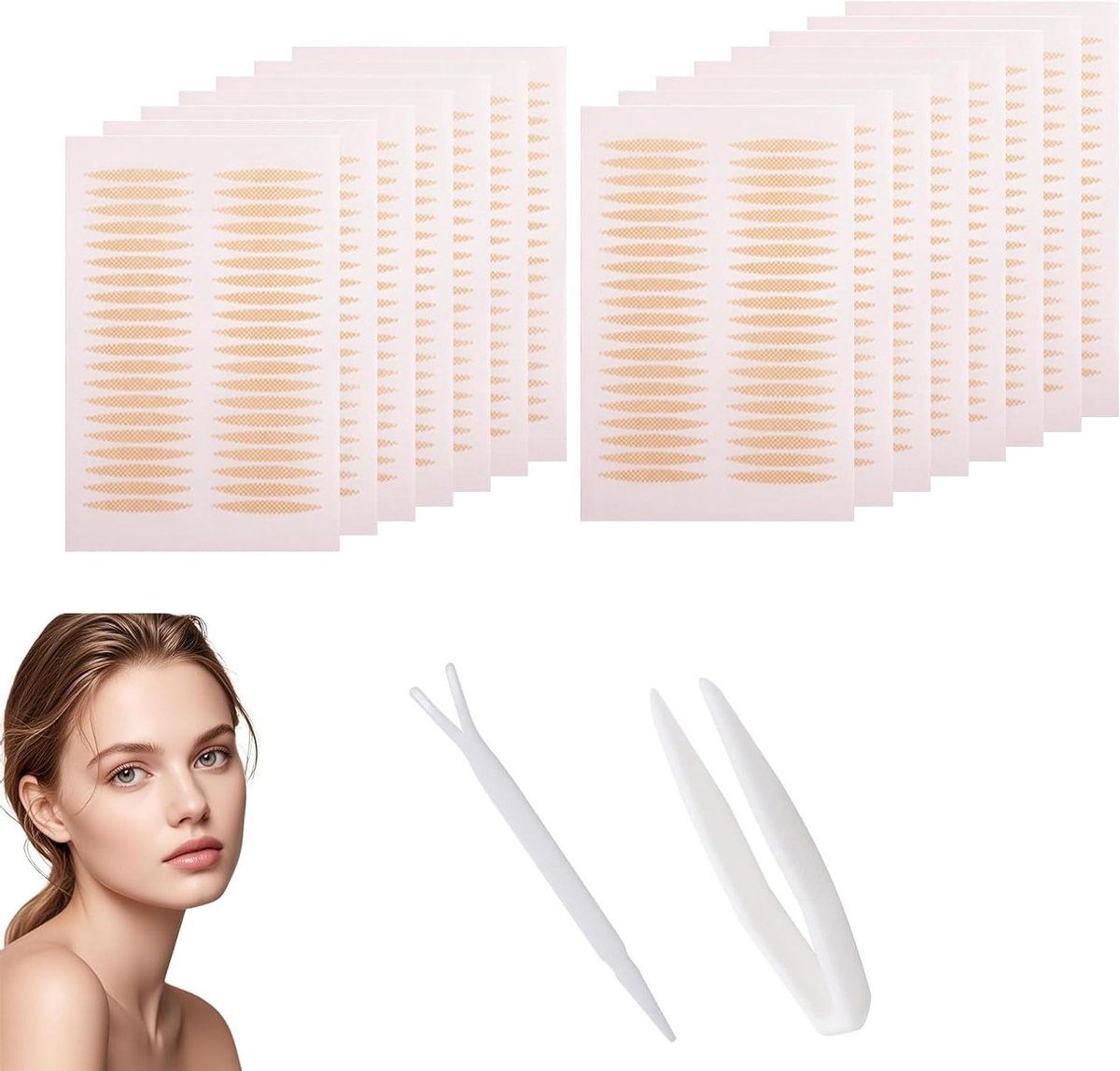 600 Stuks Onzichtbare Ooglid Tape, Waterproof Ooglid Strips, Dubbelzijdige Plakband voor Ongelijke Oogleden, Ideaal voor Make-up en Ooglidcorrectie