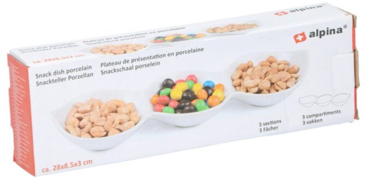 Alpina Snackschaal 28 Cm Porselein Wit