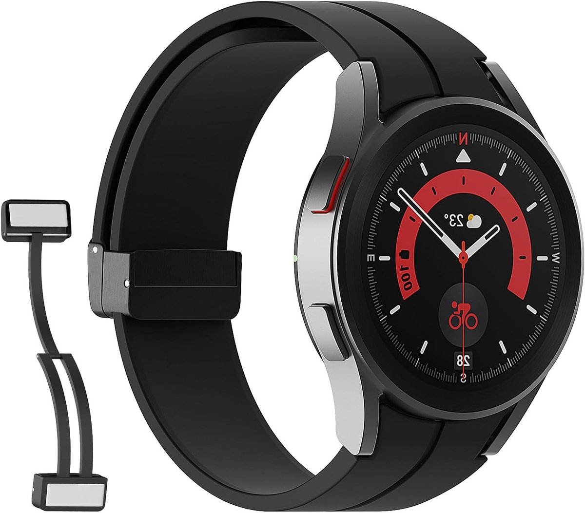 Magnetische Sluiting Silicone Band voor Samsung Galaxy Watch 7 FE, 6, 5, 4 en 5 Pro (40-47mm), Comfortabele en Duurzame Horlogeband zonder Kieren