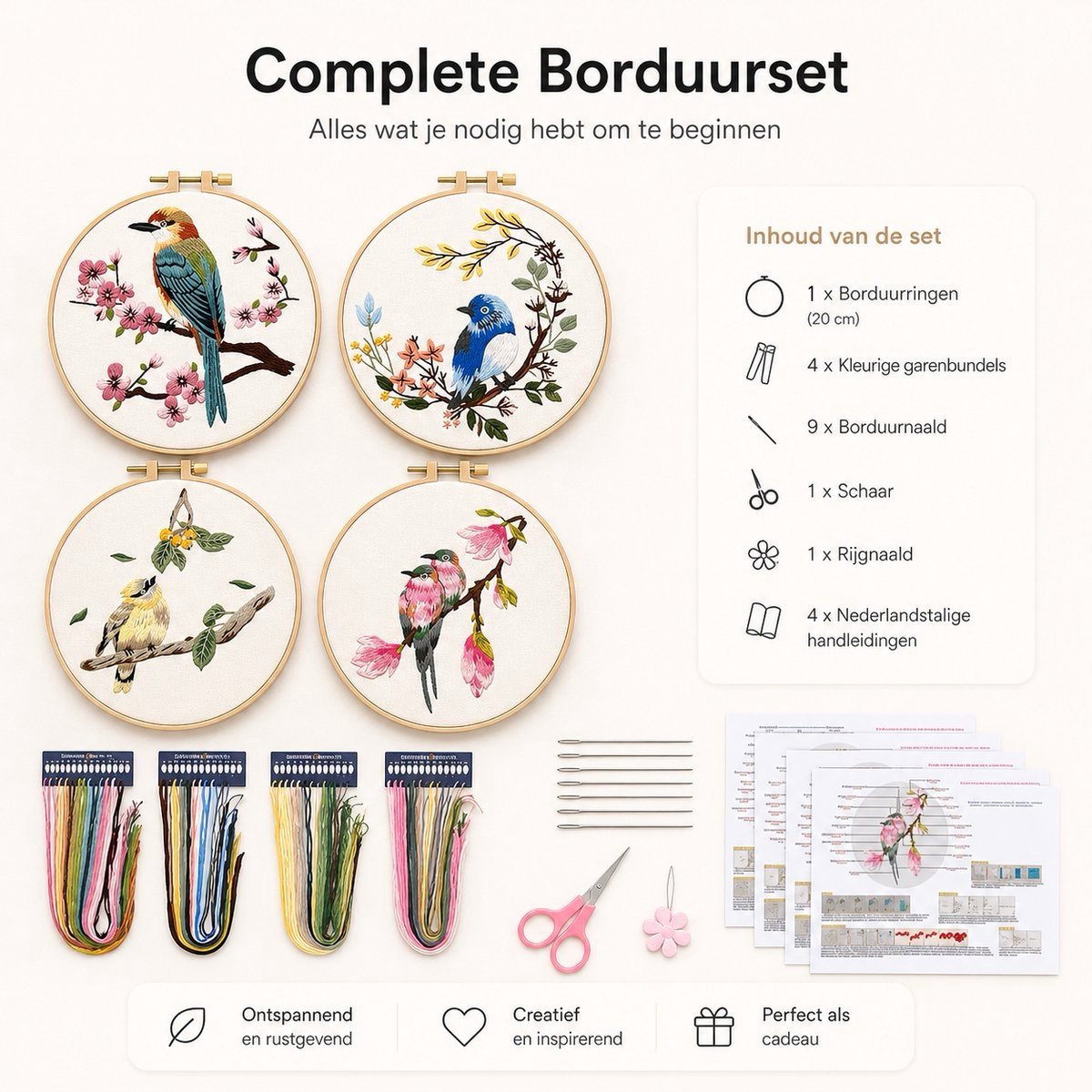 BOTC Borduurpakket - Borduurset van 4 - Borduurpakketten voor Volwassenen - Hobby en Creatief - Borduren — afbeelding 7