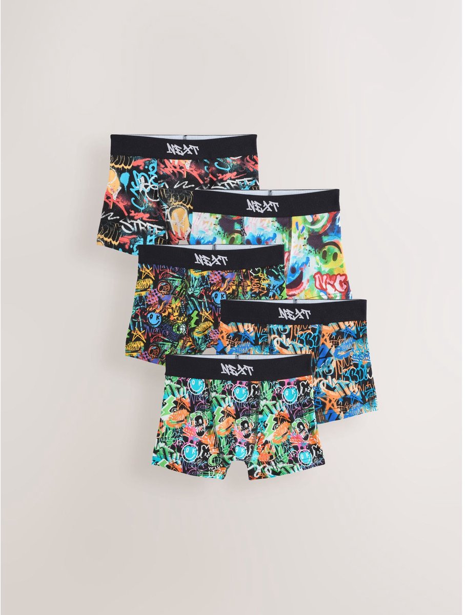 Next - Jongens - Set van 5 boxershorts - Zwart