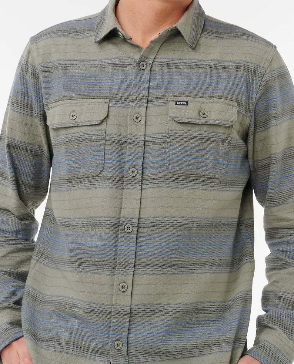 Rip Curl Line Up Flannel Shirt Deep Cactus Groen