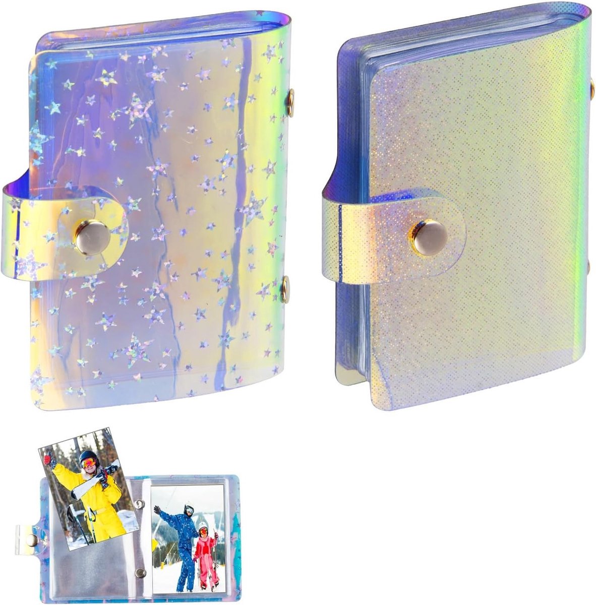 Set van 2 Kleine Fotoalbums Mini Foto Kaarten Binder voor Polaroid, Instax Mini en Kpop Foto's