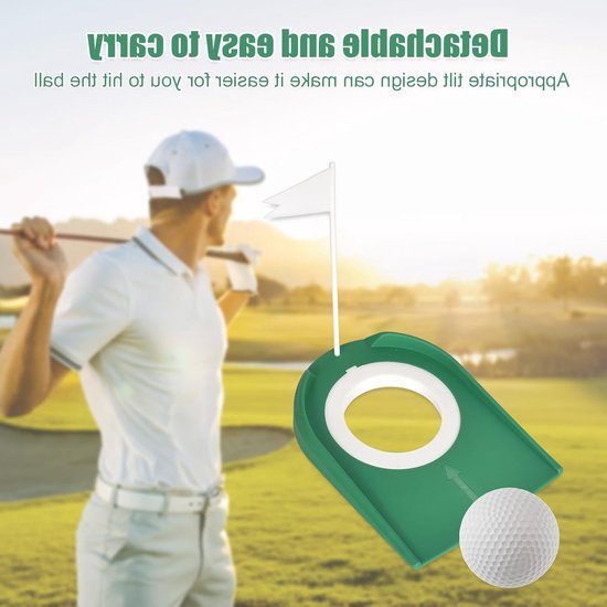 Golf Putting Cup Set met Verstelbare Hole en Vlag, Ideaal voor Indoor en Outdoor Oefeningen, Perfect voor Golftraining en Putt Verbetering van GOLF — afbeelding 4
