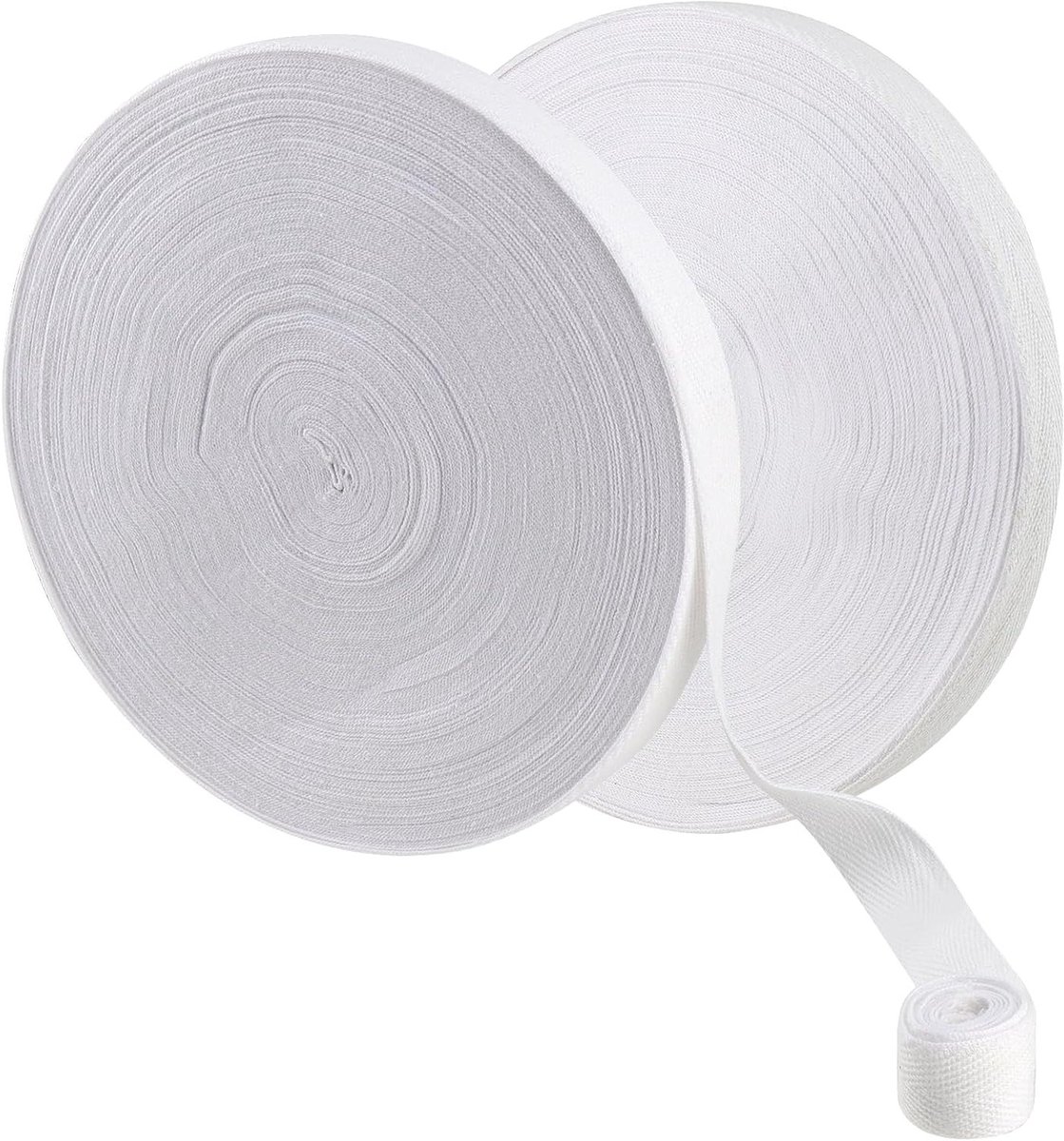 25mm Katoenen Tape, Witte Webbing, Bias Binding Herringbone Twill Tape voor Naaiwerk, Kledingmaken en Creatieve Projecten