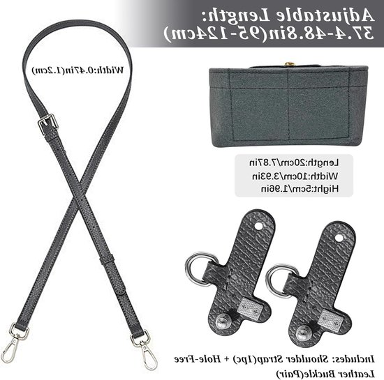 Bag Organiser met Schouderband voor Longchamp Tas - Draagriem voor Mini Tas - Grijs Accessoire voor Organisatie en Comfort van Merkloos — afbeelding 5