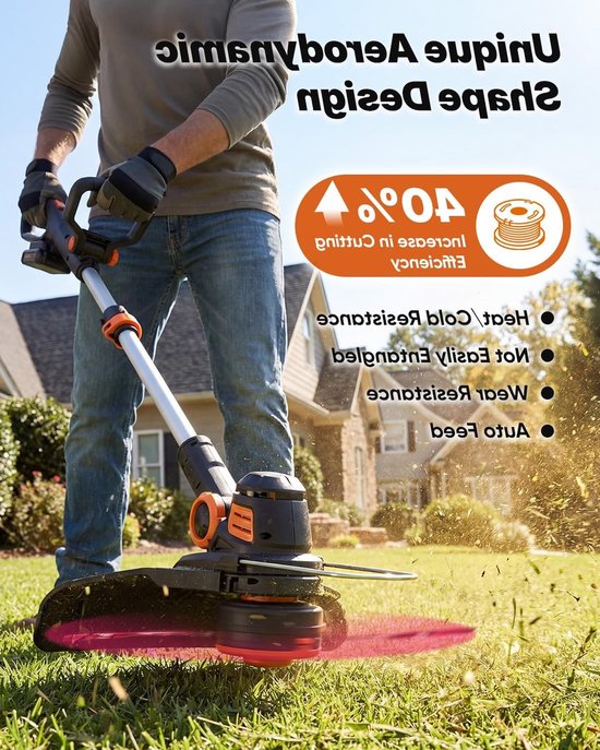 Lawn edger spoelen voor grasmaaiers, trimmerdraad spoelen, Ø 1.65 mm, 3 m lengte, 16 reserve spoelen en 4 doppen voor optimale grasafwerking — afbeelding 3