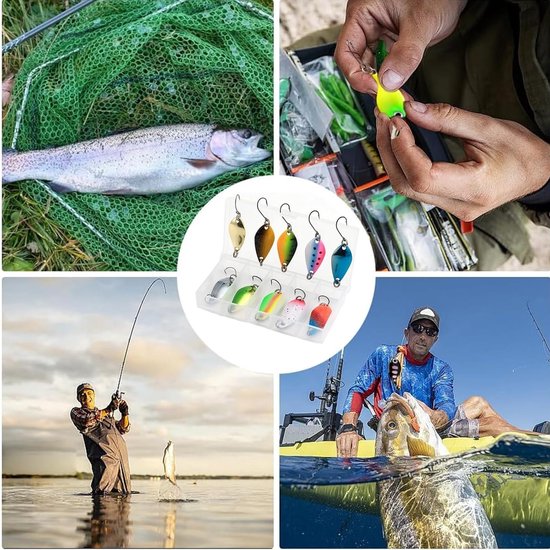 Set van 10 Spinner Spoons voor Vissen, Ideaal voor Forel, Snoek en Karper, 2.5g/3.5g/5g — afbeelding 4