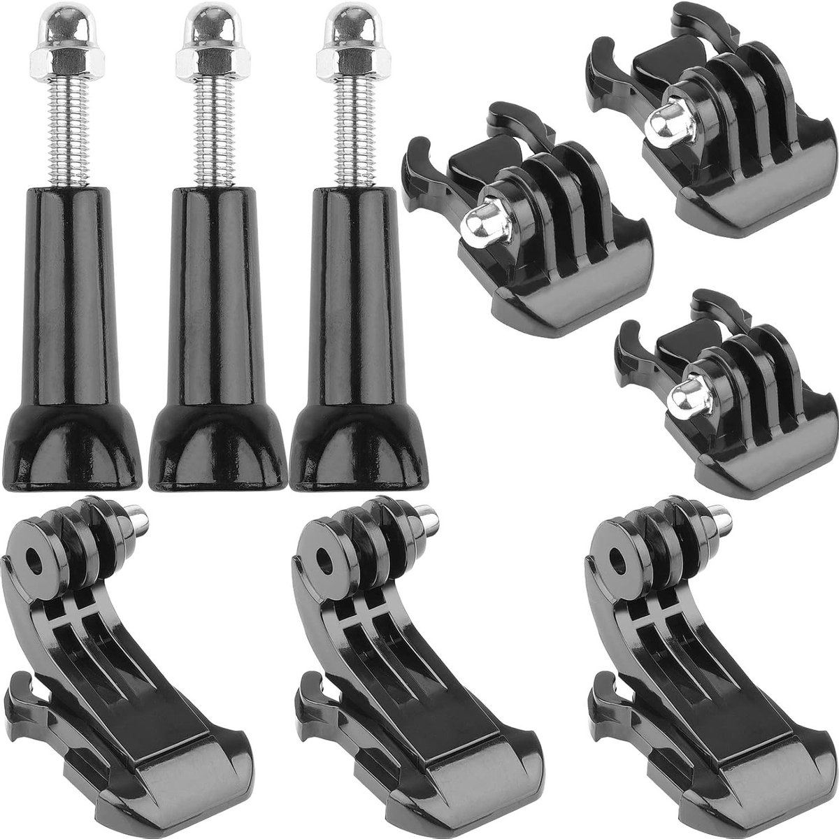 Stainless Steel J Hook Bevestiging voor Actiecamera's, Snelle Ontgrendel Clip met Lange Duwschroef, Roestvrij en Geschikt voor Gopro Hero 11 10 9 8 7 en Meer