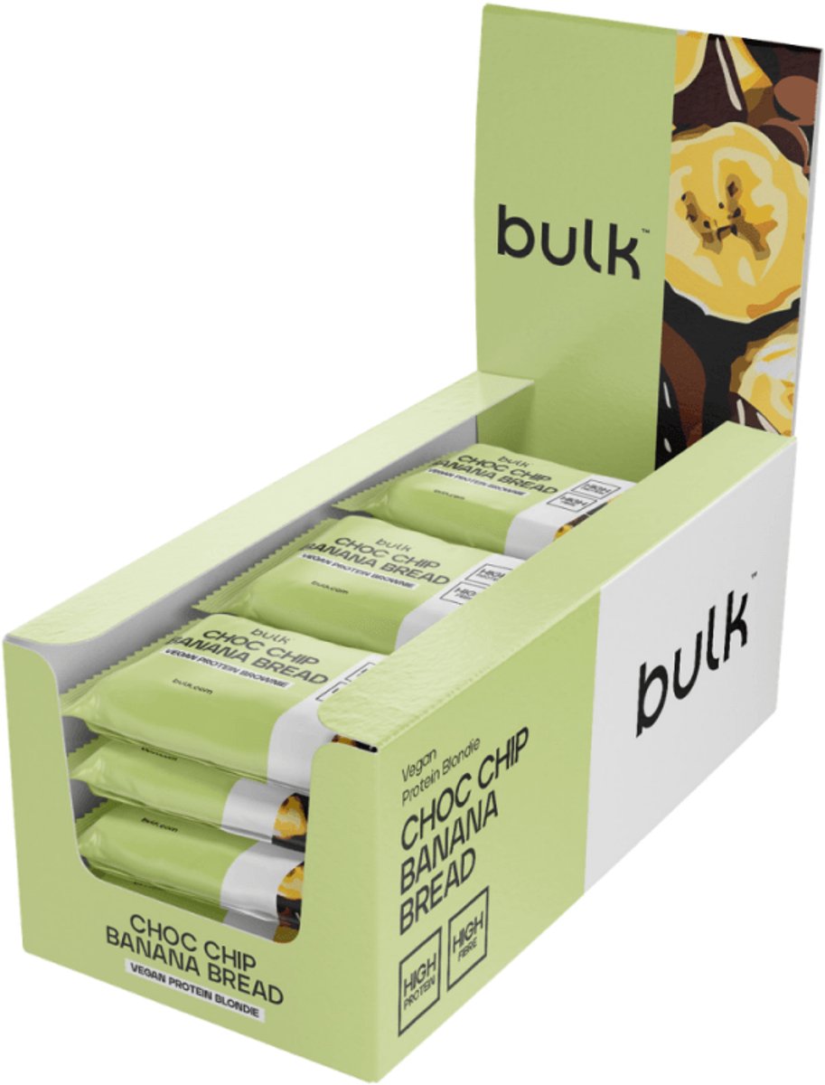 Bulk Vegan Protein Brownie (12x60g) Choc Chip Banana Bread - Repen - Eiwit Repen