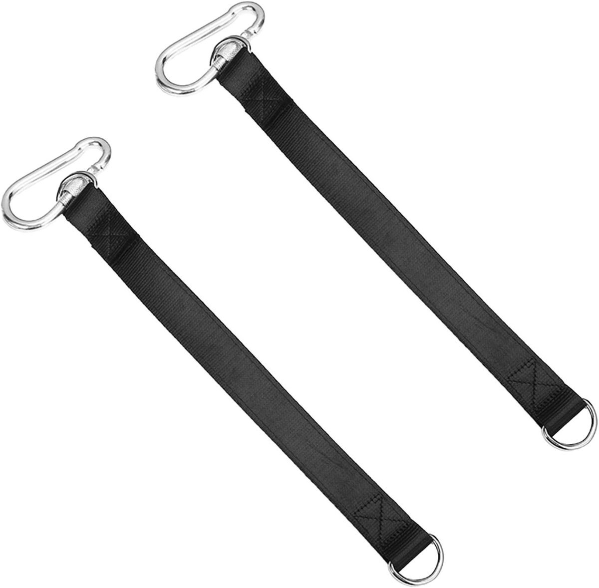 Duurzame Hangmat Bevestiging voor Twee Personen, Sterke Dubbele Polyester Boomriemen met D-Ringen en Karabijnhaken voor Veilig Ophangen van Schommels en Buitensportuitrusting
