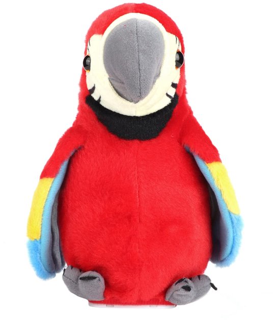 Allecto - Sprekende papegaai - Pratend speelgoed - Stimuleert zintuigen - Rood - Pluche speelgoed - Voor educatie - Geschikt voor kinderen - 0-3 jaar van Merkloos — afbeelding 5