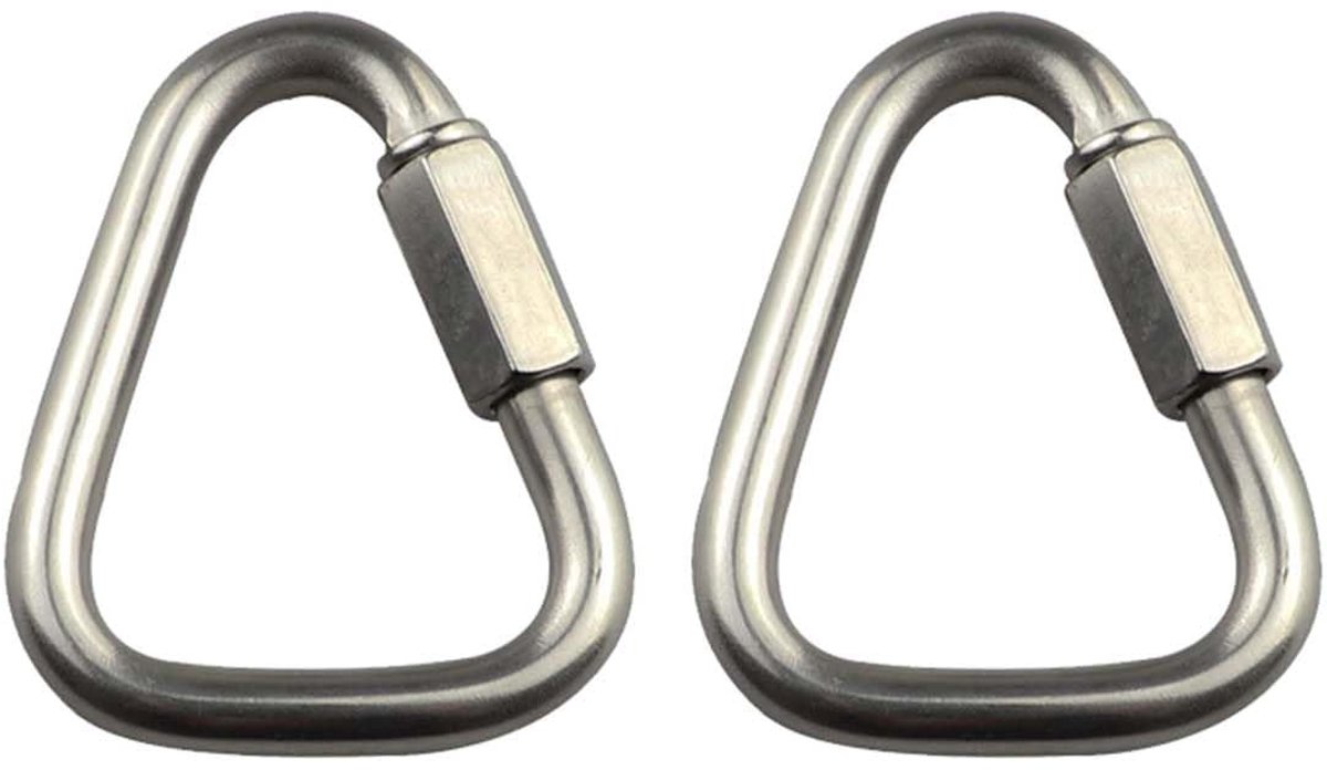 Stalen Carabiner Haak - Driehoekige Klip voor Kamperen, Hiking en Reizen - 304 Rvs, Draadvergrendeling