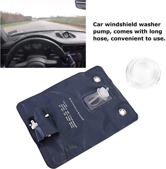 Allecto - Universele Ruitensproeier Pomp met Fles Bagage Set voor Oude Auto's - 12V van Merkloos — afbeelding 2