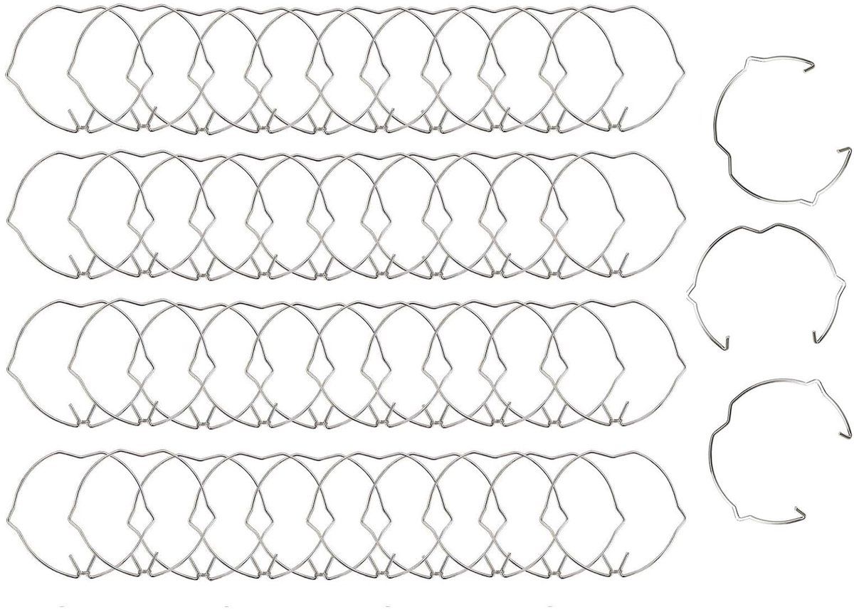 Allecto - Lamp Holding Spring Clip Ring - 50 Stuks - Roestvrij Staal - Voor MR16 GU10 Spots - Bevestiging - Accessoire - Voor verlichting - Geschik..
