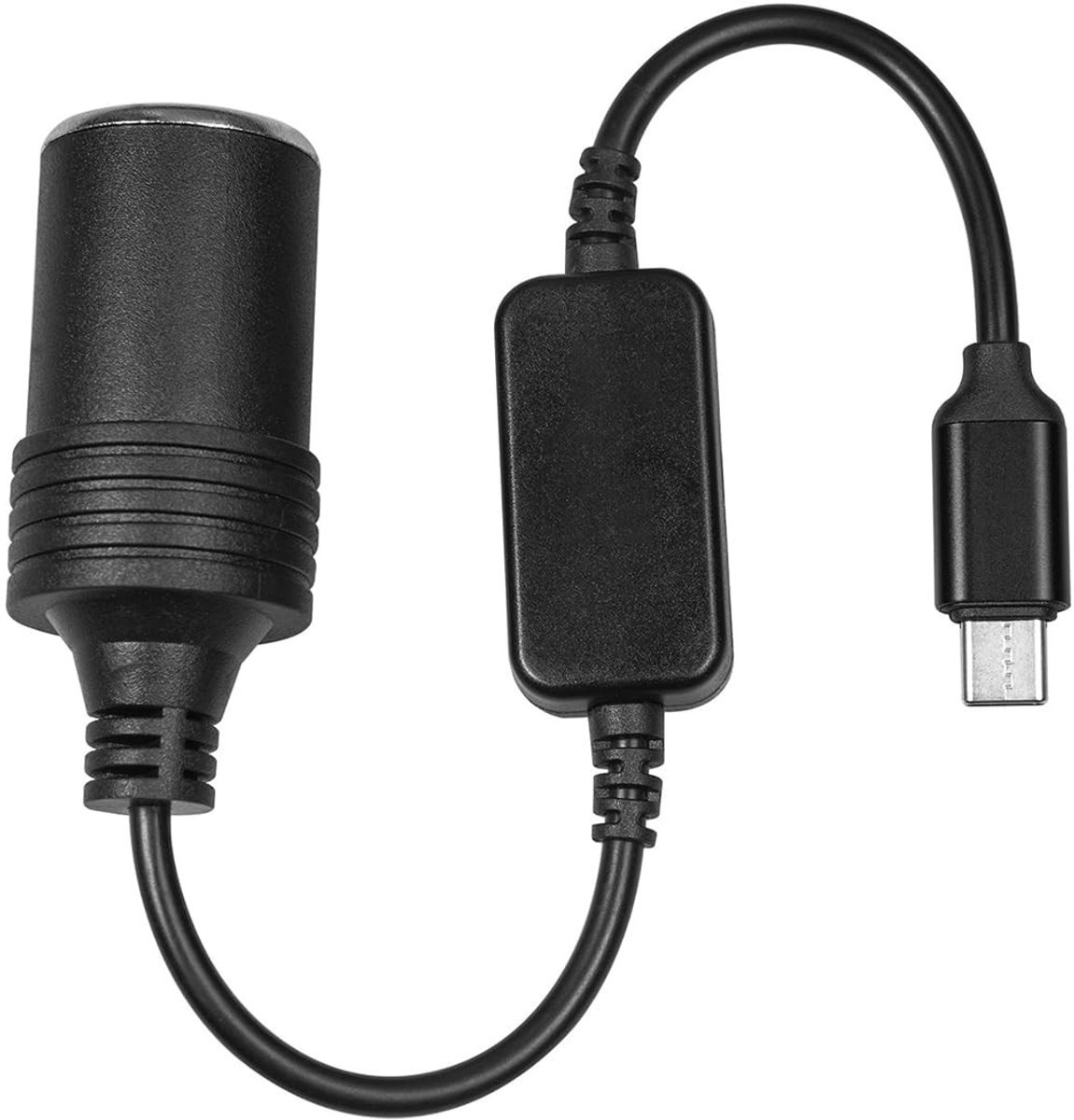 Allecto - USB naar Sigarettenaansteker Adapter - Type C - Ideaal voor in de auto - Geschikt voor 5V naar 12V - Handig voor opladen - Compact forma