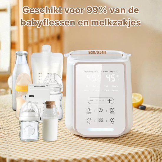 Draagbare Flessenwarmer Baby - Draadloos & USB Oplaadbaar - Snelle Babyfles Verwarmer Voor Onderweg - Temperatuurregeling & Warmhoudfunctie - Geschikt voor Meerdere Flessen — afbeelding 3