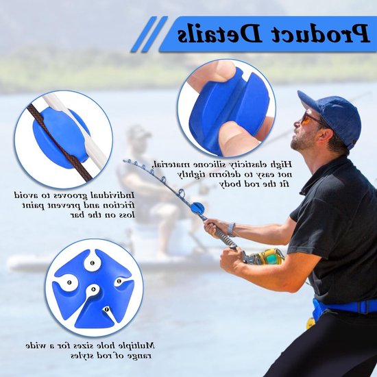 Hengelhouder van rubber voor bevestiging van hengel - Beschermende klem - Silicone hengelstanghouder - Visgereedschap - Herbruikbaar - Stevige houder. — afbeelding 2