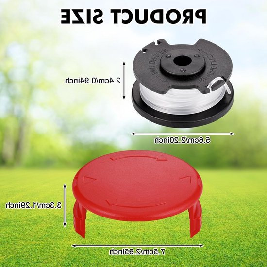6 Vervangende Draadspoelen voor One-Hell GE-CT 18/28 Li TC, 1.6 mm, Geschikt voor Brushcutter en Tuingereedschap — afbeelding 3