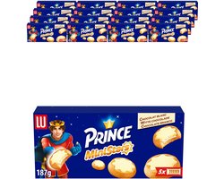 LU Prince MiniStars Koekjes Witte Chocolade 16 x 187,5g (5 x 37,5g) - Koek voor Onderweg - Koffie - Thee - Werk - Voorraad - Witte Chocolade Vulling - Meeneemverpakking