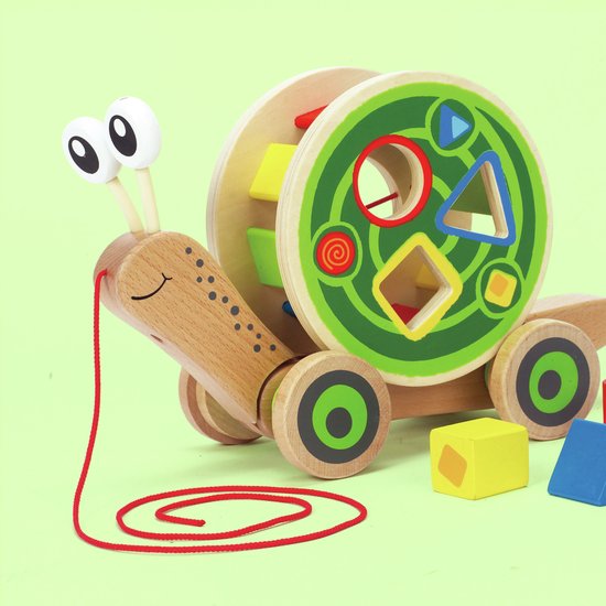 Hape Houten Walk-A-Long Slak Trekdier