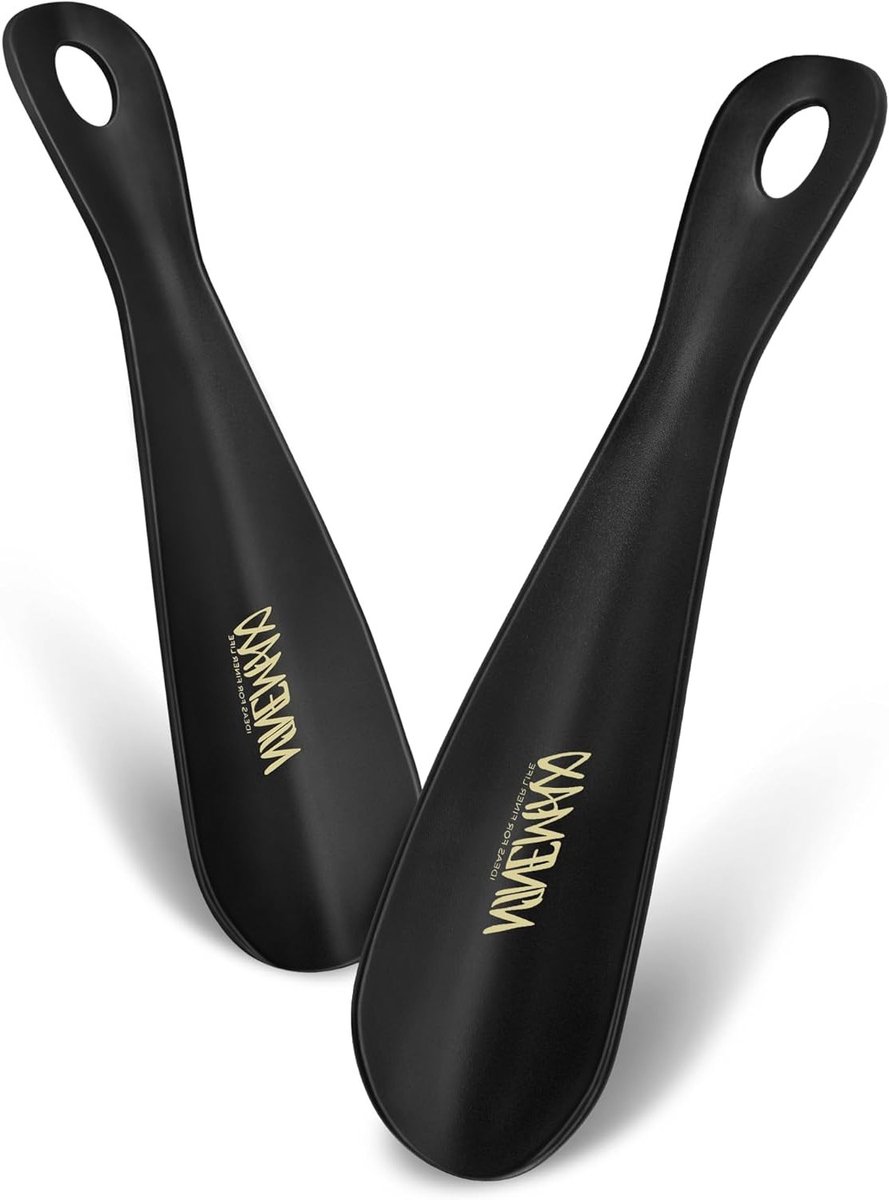 Handige en Stevige Plastic Schoenlepel van 19CM - Ideaal voor Dames en Heren - 2 Stuks, Zwart, Perfect voor Thuis en Reizen