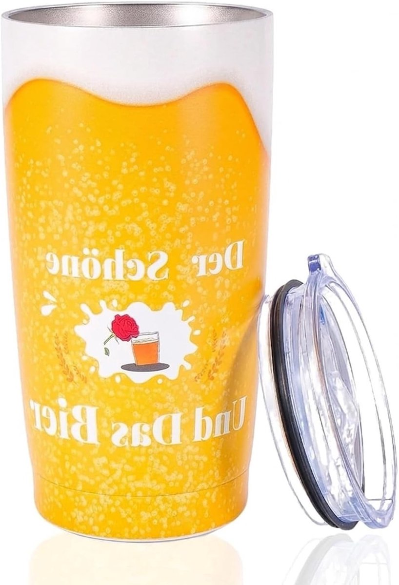 Leuke Cadeaus voor Mannen - Grappige Mok met Bier Motief voor Bierliefhebbers, Vrienden, Collega's en Vaderdag, Perfect voor Verjaardagen en Feestdagen, RVS Kwaliteit