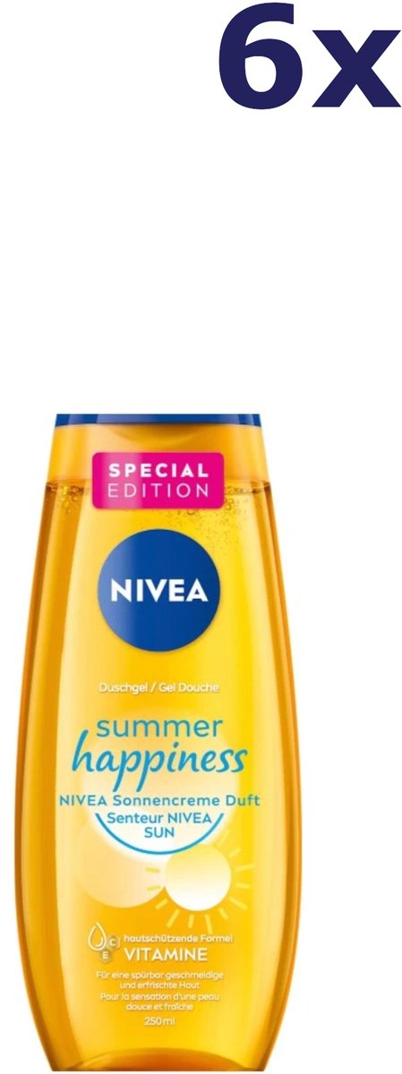 6x Nivea Douchegel - Love Sunshine 250 ml