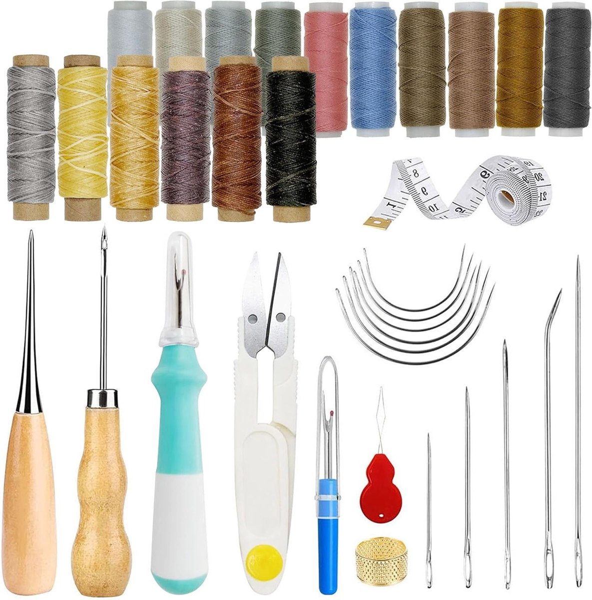 Complete Naai Set voor Meubelreparatie - 35-delige Naaiset met Naalden en Draad voor Handmatig Repareren van Sofa's, Schoenen en Ambachten