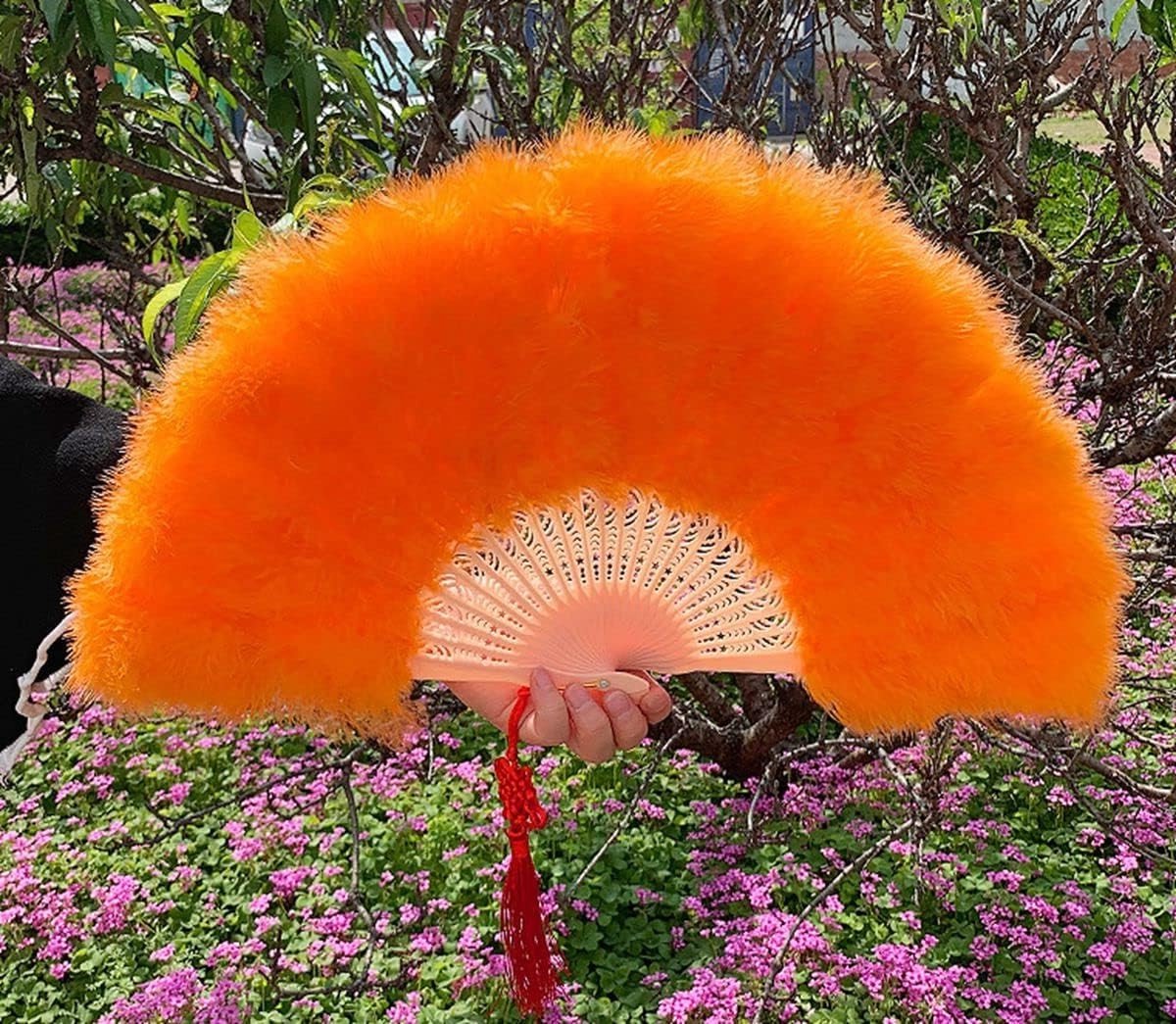 Vouwbare Handfan van Veertjes voor Bruiloft, Halloween en Feestjes - Retro Accessoire voor Dames en Kostuums
