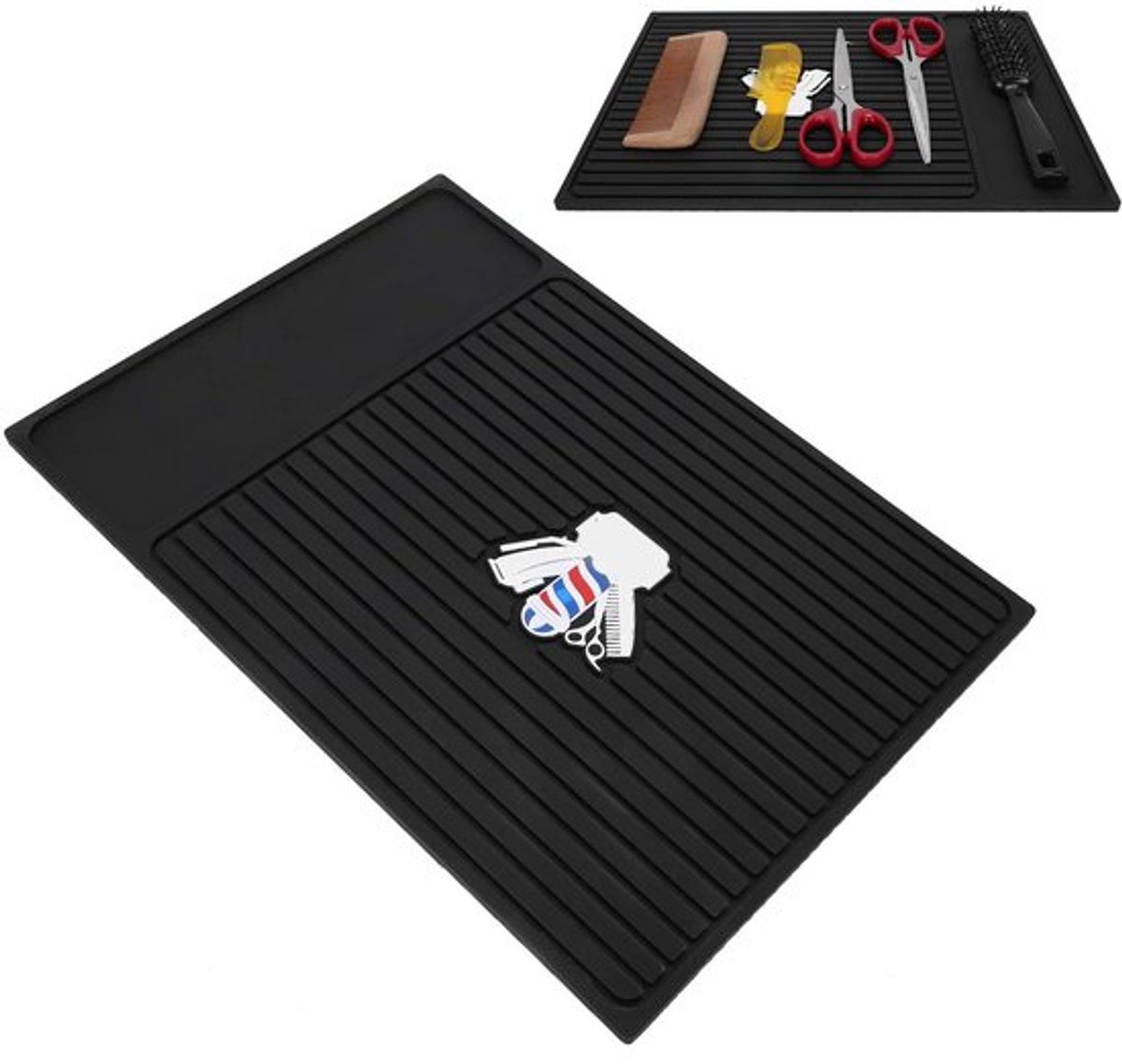Barber Station Mat Silicone Antislip Schoonheidssalon Tafelmat Haarclipper Trimmer Organizer Pad Warmtebestendige Kappersmat voor Stylen van Haardrogers