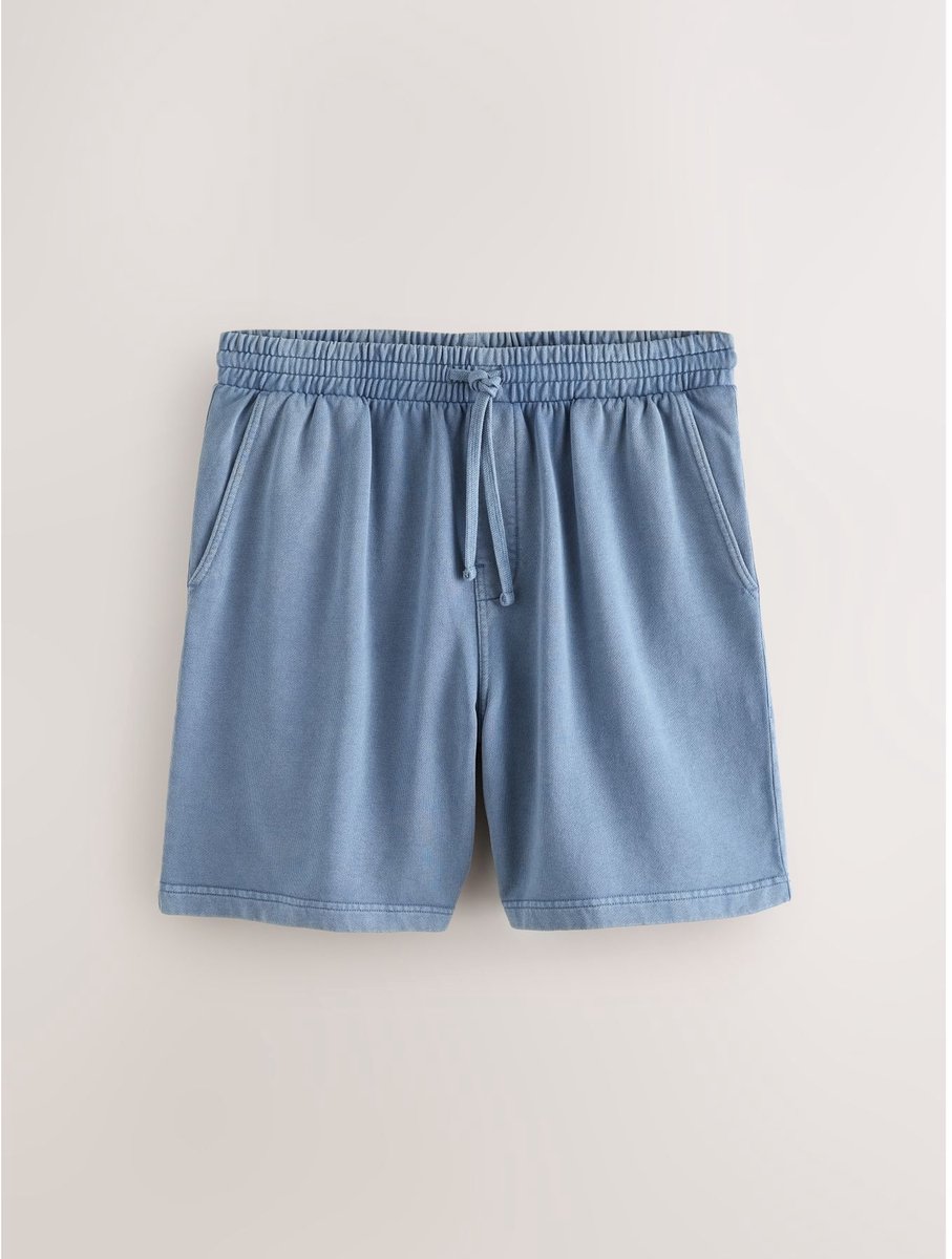 Next - Heren - Jersey short met garment-dye - Blauw