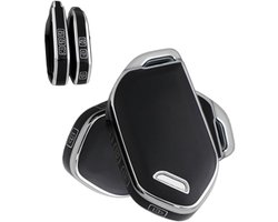SnelShoppen - Sleutelhanger Bescherming voor Kia Telluride EV5 EV6 EV9 Sorento K4 K5 GT-LINE Carnival 2025 TPU Sleutelhoes Zwart Zilver Voor 6 Sleutel