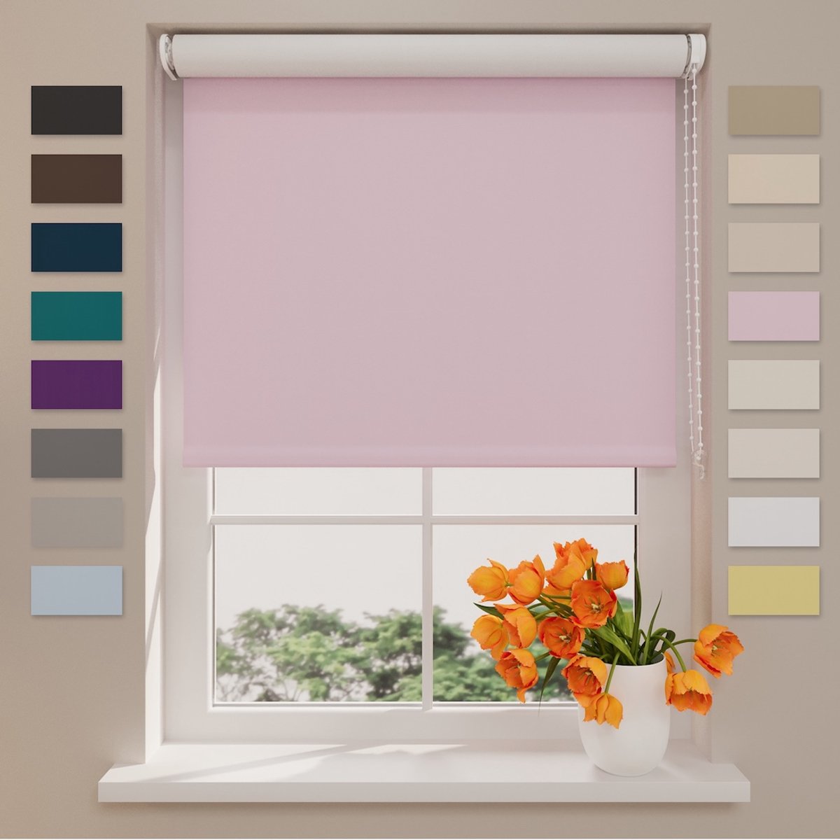 Rolgordijn Easy Verduisterend - Pink - 60 x 190 cm