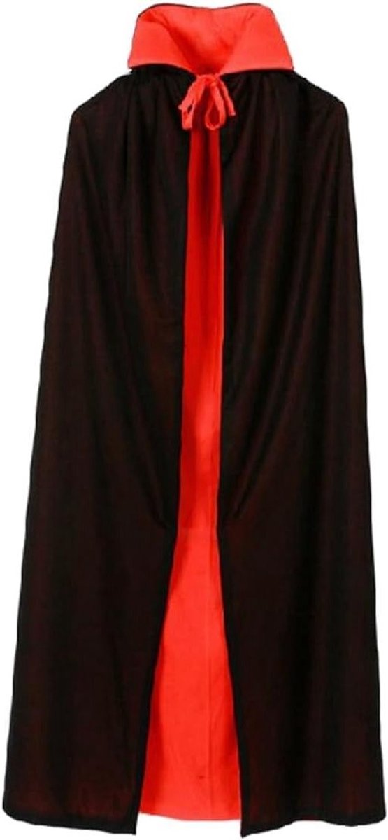 Halloween Vampier Kostuum voor Kinderen - Dubbelzijdige Cape van 120 cm - Cosplay Set met Gezichts Sticker en 30 Tatoeages - Perfect voor Feestjes en Verkleedpartijen