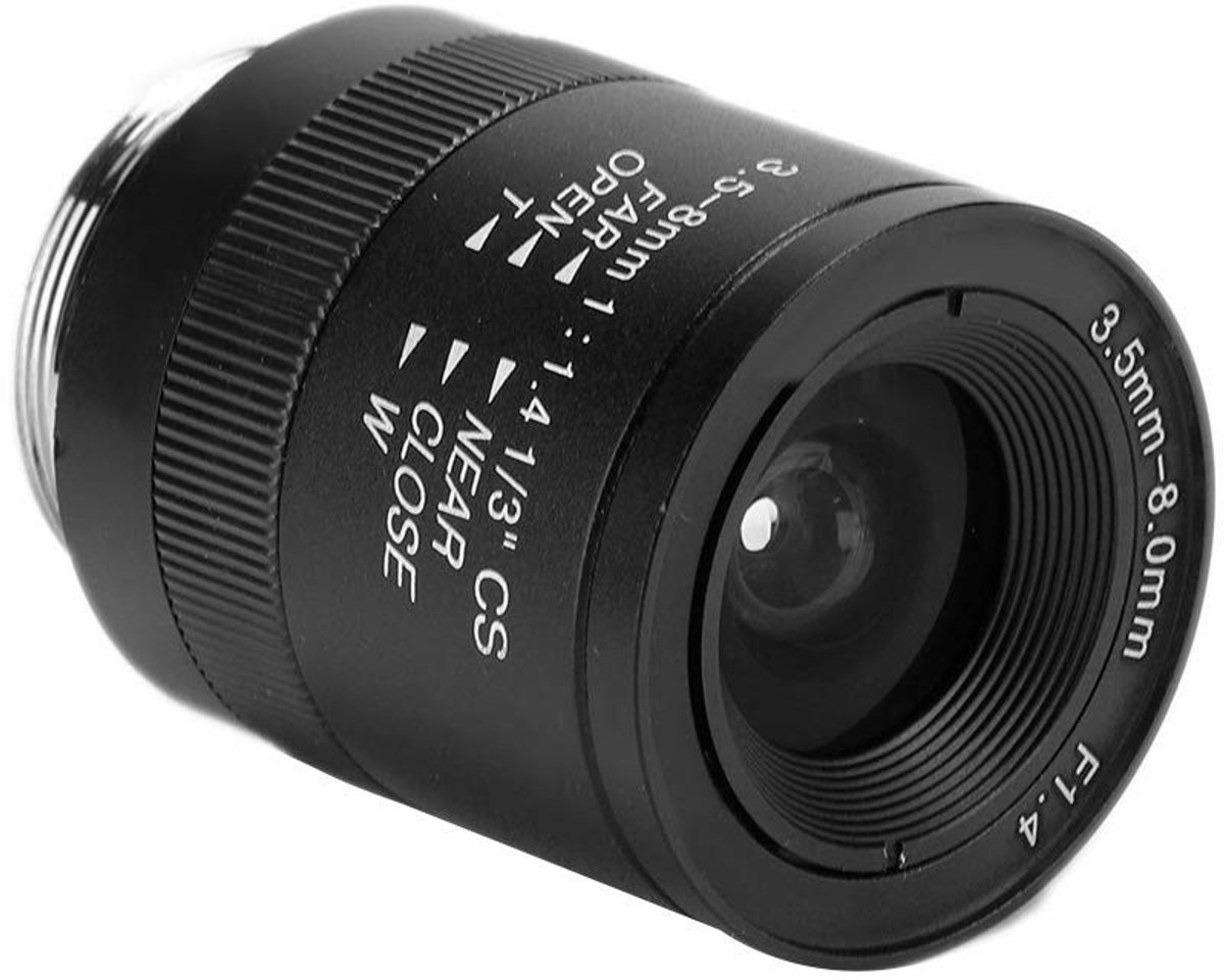 Allecto - Beveiligingscamera Lens - 720P HD - Handmatige diafragma - Aluminium - Lage vervorming - 3.5-8mm