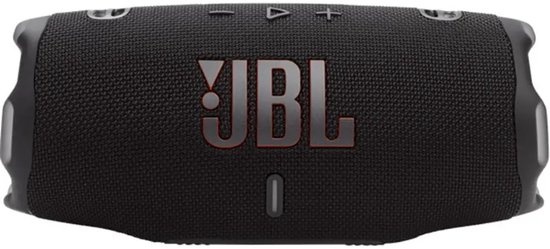 Enceinte Bluetooth JBL Charge 6 noire avec logo JBL rouge.