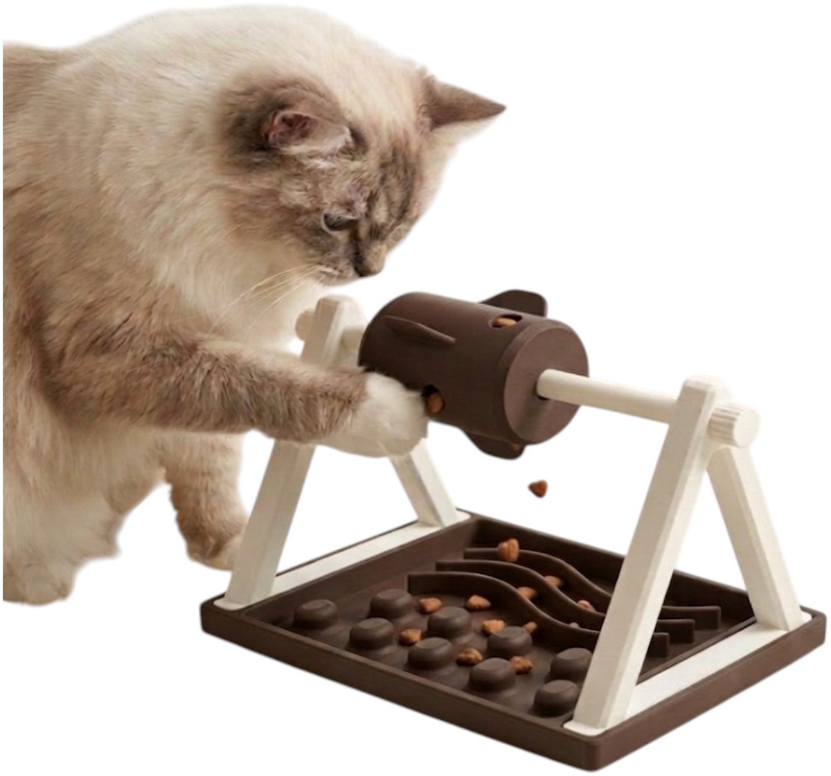 Interactief Kattenspeelgoed – Draaiende Snackdispenser met Slow Feeder – Mentale Stimulatie