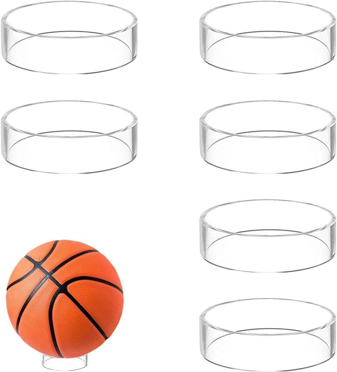 Zes Standaards voor Ballen, Geschikt voor Basketbal, Volleybal en Voetbal, Perfect voor Presentatie