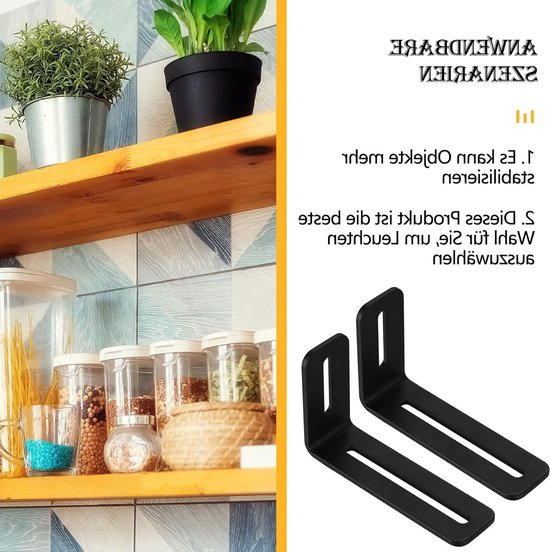 Verstelbare hoekhouders met lange sleuven, 6 L-vormige hoeksteunen voor meubels, ideaal voor 90 graden hoeken, stevig en veelzijdig, (101 + 60) x 30 mm, dikte 3 mm — afbeelding 4