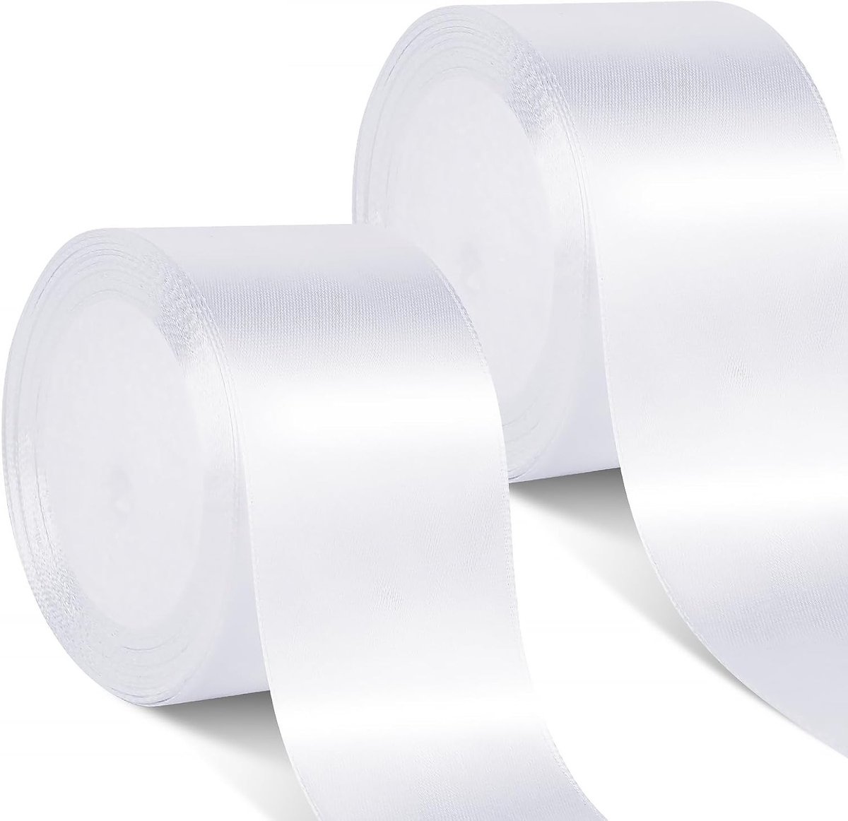 Witte Satijnen Cadeaulinten van 50mm x 22m voor Cadeauverpakking, Taartdecoratie en Uitnodigingen
