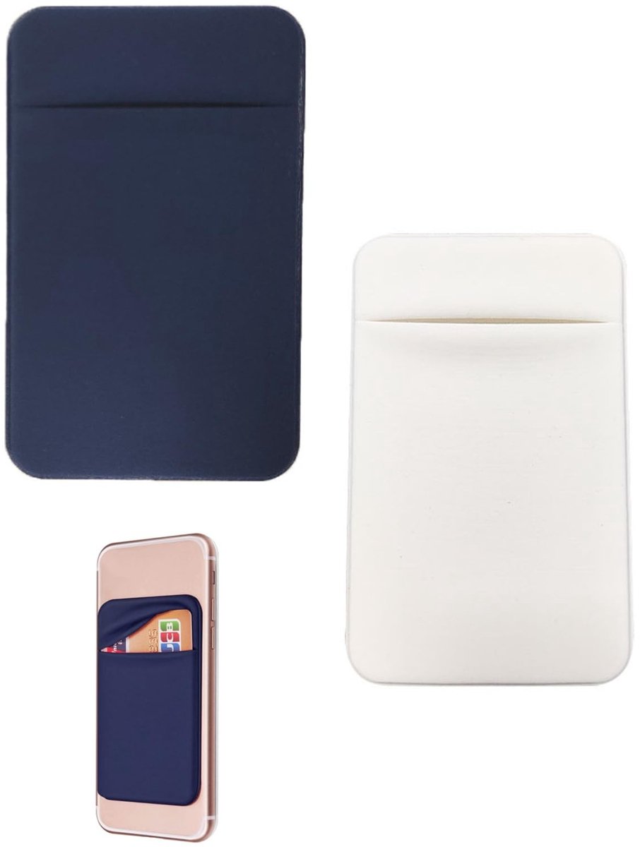 Set van 2 Zelfklevende Telefoon Kaarthouders - Stretchy Stof voor ID en Creditcards