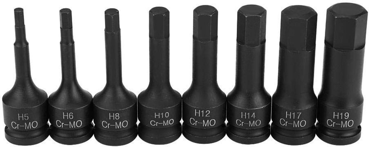 Allecto - Impact Socket Set - 8-delige set - Ideaal voor professioneel gebruik - 1/2 inch - Voor reparaties - Geschikt voor diverse klussen - Verst..