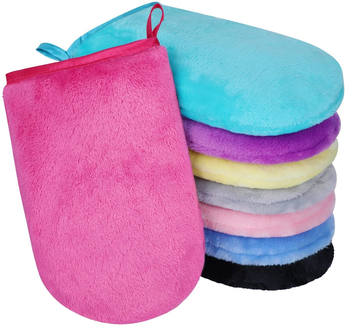 aladdien - Microvezel Washandschoenen - Herbruikbare Make-up Remover - Zachte Bad Spa Doek - 15 x 21 cm - Multicolor - Duurzaam en Onderhoudsvriende..