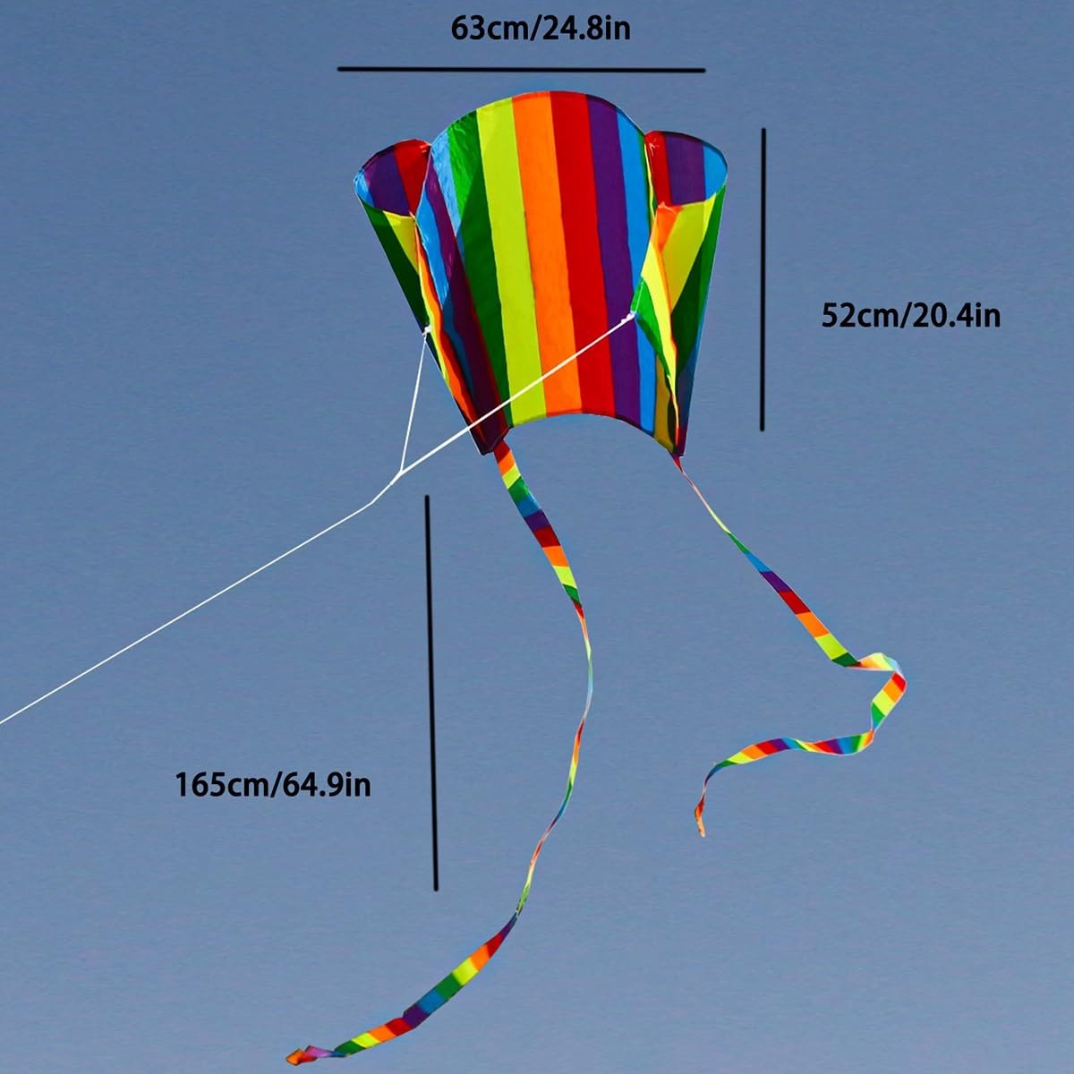 Allecto - Regenboog Vlieger - Kleurrijke Pocket Kite - voor