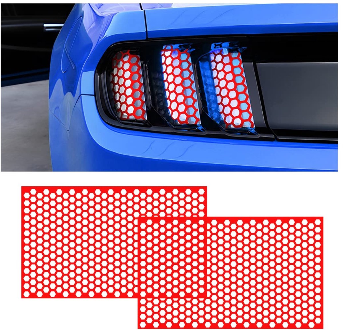 aladdien - Autokoplampfolie - Getinte folie - Waterdicht - Rood - Multifunctioneel autoaccessoire - Geschikt voor de meeste auto's - 2 stuks